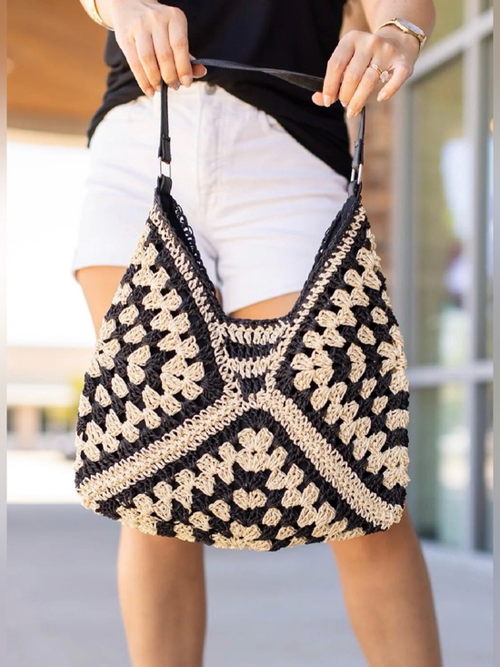 Handbags - Soft Slouch Bag - Cream and Black